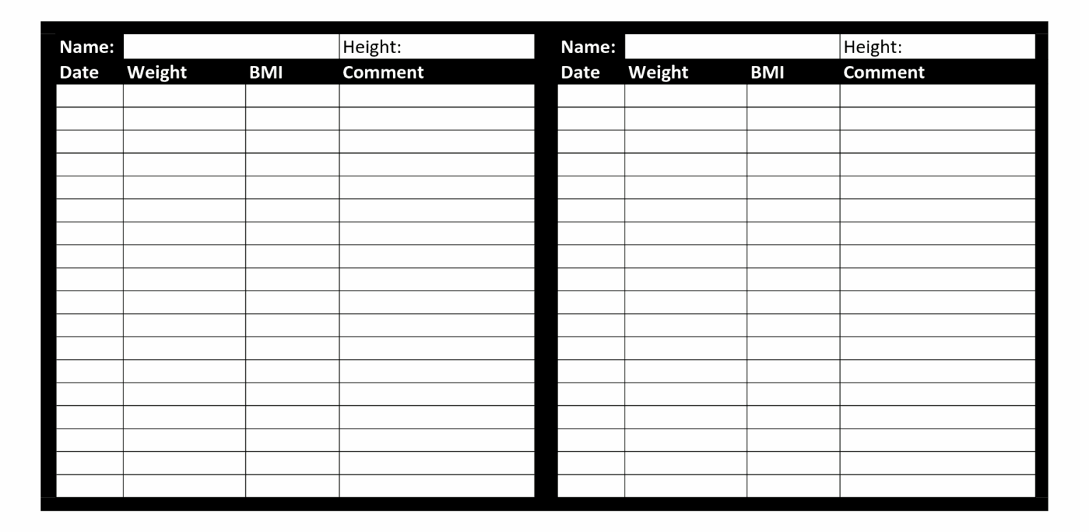 weight tracking chart
